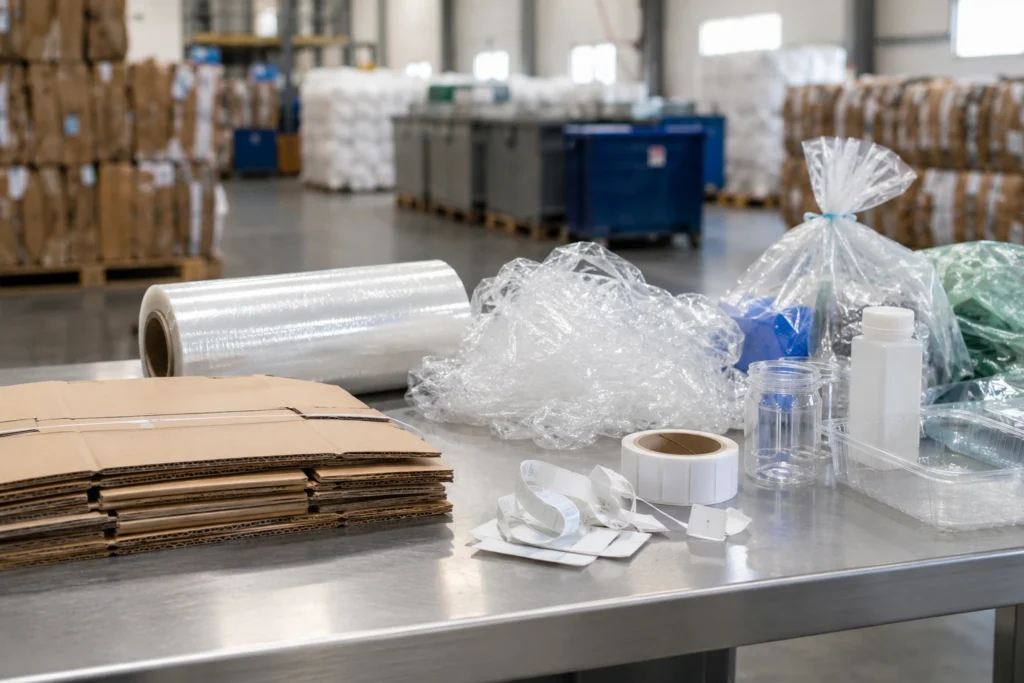 Materiales de embalaje separados para mejorar reciclabilidad y gestión de residuos